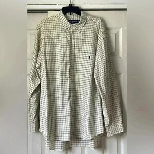 Ralph Lauren Mens Beige Oxford Shirt Blue Yellow Check XL